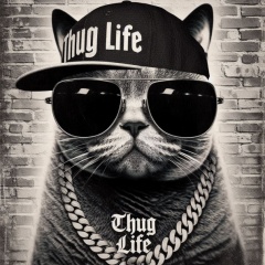 AI-Generated 'THUG LIFE' Meme: Bold and Hilarious Visual Expression