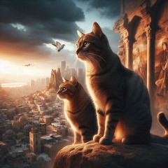 Feline Majesty: Photorealistic and Cinematic Depiction of Israel's Cats
