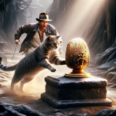 Raiders of the Lost Ark Opening Sequence Reimagined with a Cat and Indiana Jones