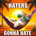  Humorous AI-Generated Meme: 'HATERS GONNA HATE'