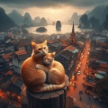 Tranquil Harmony: AI-Generated Serenity with Vietnam's Coastal Cats