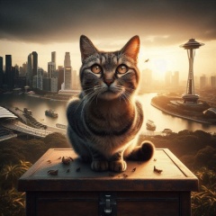 Urban Cats: Photorealistic Depiction of Singapore Downtown