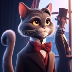 Pixar-Style Portrait: The Mysterious Transformation of a Male Cat Inspired by Dorian Gray