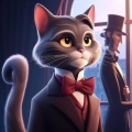Pixar-Style Portrait: The Mysterious Transformation of a Male Cat Inspired by Dorian Gray
