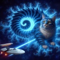 Fractal Portal: Starship Captures Giant Cheshire Cat in Cosmic Anomaly