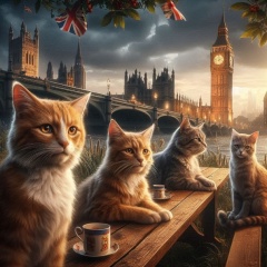 Whiskers by the Thames: A Photorealistic Portrait of London's Feline Royalty