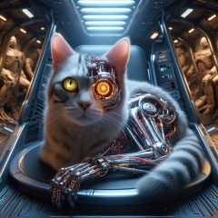 Cybernetic Feline: A Cat Assimilated into the Borg Collective