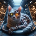 Cybernetic Feline: A Cat Assimilated into the Borg Collective