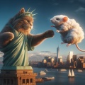 Liberty's Feline Majesty: A Whimsical Ode to New York's Iconic Landmark