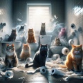 Feline Fiasco: 10 Colorful Cats Cause Chaos in the Bathroom!