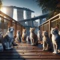 Morning Serenity: The Cats of Sentosa by the Singapore Waterfront