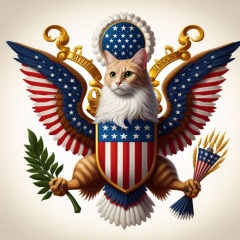 Feline Majesty: A Rendition of the USA Coat of Arms with a Cat