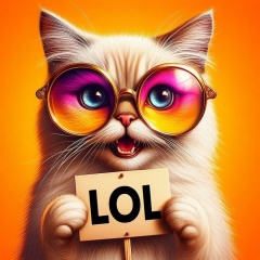  LOLcat Strikes Again: Feline Wearing Big Sunglasses Holds Hilarious 'LOL' Sign