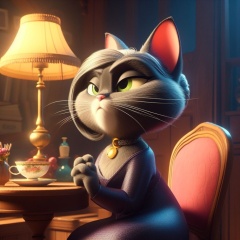 Hedonistic Elegance: The Feline Dorian Gray