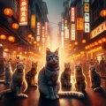 Taiwan Street Cats: Photorealistic Portrayal of Feline Charm Amidst Chinese New Year Festivities