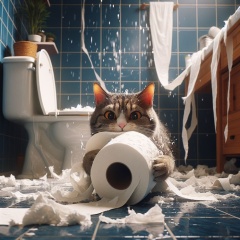 Catastrophic Chaos: A Mischievous Feline Unleashes Bathroom Havoc