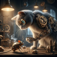 Steampunk Feline Tinkerer: A Dive into Mechanical Whimsy