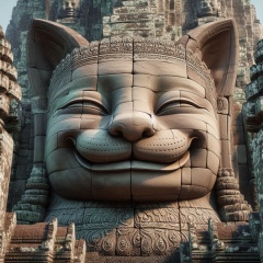 Smiling Cat of Bayon: Mystique Stylized Rendering