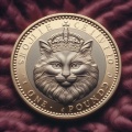Regal Ruler: King Cat III on British One Pound Coin