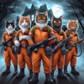 Cats of Ghostbusters: Feline Ghostbusting Crew Confronts Haunted House