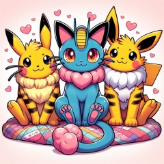 Pika-Mew: A Heartwarming Encounter - AI Generated Pokémon Cat Hybrids