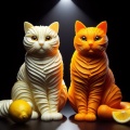 Citrus Kitties: A Zesty Encounter in the Spotlight