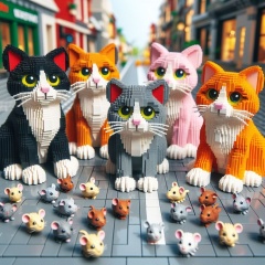 Whimsical Wonders: The Feline Charm of Lego Town