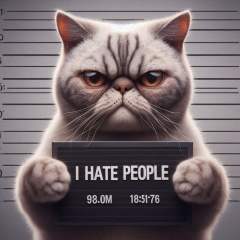 Feline Fury: The Mugshot of a Grumpy Cat