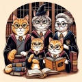 Magical Felines: The Gryffindor Cats of Hogwarts Library