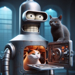 Feline Intrusion: Bender from Futurama