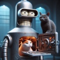 Feline Intrusion: Bender from Futurama