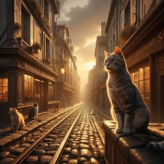 Twilight Whiskers: The Cats of a French Town