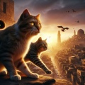 Jerusalem's Feline Guardians: A Photorealistic Portrait of Old Town's Tranquility