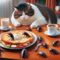 Morning Chaos: A Dozen Dancing Cockroaches and an Overweight Cat's Hilarious Hunt in the Dining Room