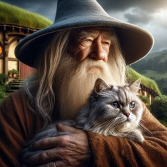 Guardians of Gloom: Gandalf's Melancholy Vigil