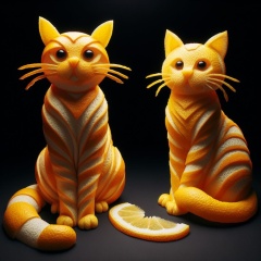 Peel Purr-fection: Whimsical Cats of Citrus Dreams