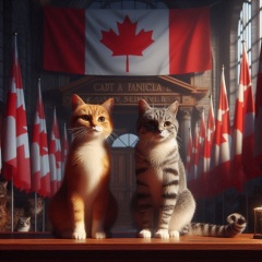 Patriotic Purr: A Photorealistic Ode to Canada's Feline Pride