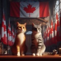 Patriotic Purr: A Photorealistic Ode to Canada's Feline Pride