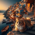 Cinematic Cats of Greece: A Whimsical Tale from the Quaint Hillside Towns