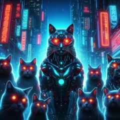 Neon Felines: The Cats of Terminator - A Futuristic Tokyo Tale