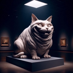 Quirky Feline Fiasco: Surreal Cat Sculpture Takes Center Stage