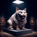 Quirky Feline Fiasco: Surreal Cat Sculpture Takes Center Stage