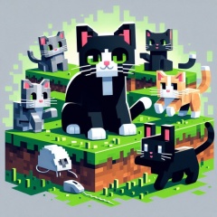Feline Friends: Minecraft Cats and Computer Mice