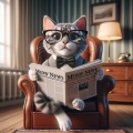 Whiskers' Daily Digest: A Silly Cartoon in Photorealistic Delight