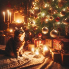  Enchanting Christmas: A Cat's Delight Under a Festive Tree