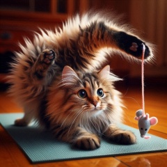 Pawsitively Playful: Tabby Cat's Hilarious Yoga Mishap!