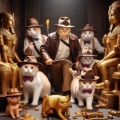 Feline Expedition: The Cats of Indiana Jones Venture into the Egyptian Tomb