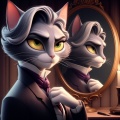Pixar-Style Dorian Gray: The Feline Portrait of Pride and Hedonism