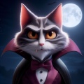 Meow of the Night: A Feline Dracula in Pixar Animation Style