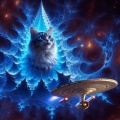 Cosmic Encounter: USS Enterprise Meets the Enigmatic Cat in Fractal Space
